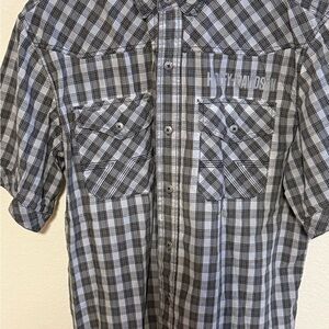 Harley-Davidson Black and White Plaid Men's Shirt